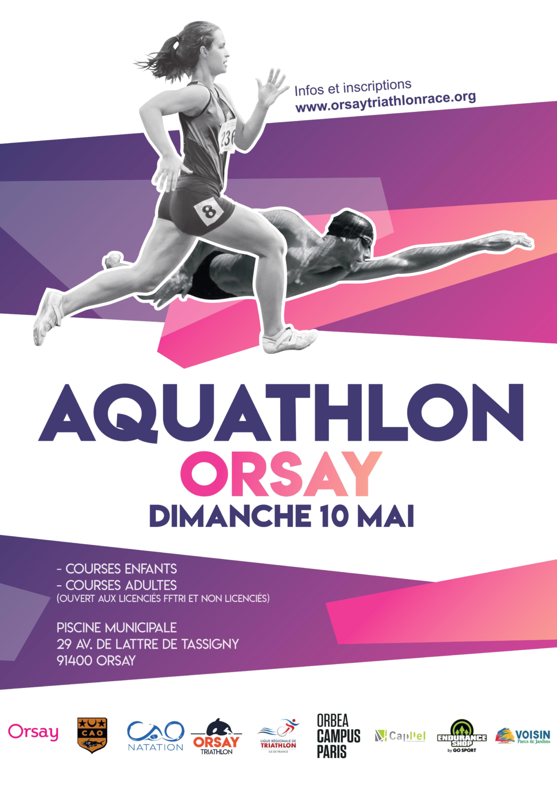 Go pour la troisième édition ! Aquathlon d'Orsay 2024